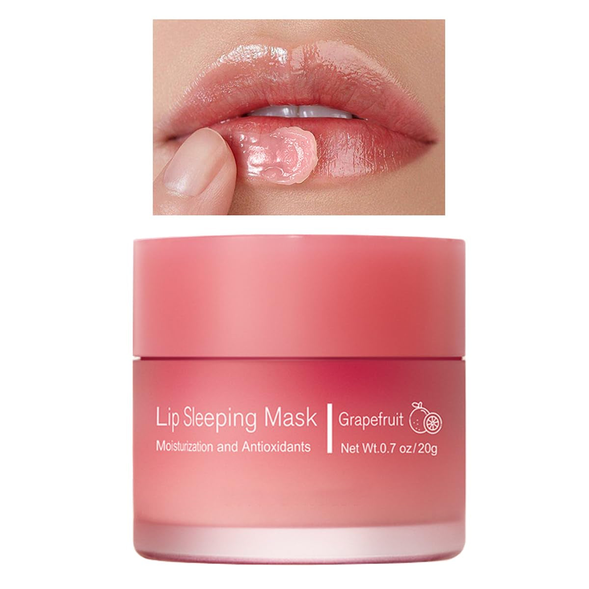 Lip Sleeping Mask, Long-Lasting Night Care Lip Balm for Dry Chapped Lips, Moisturizing & Repairing Lip Mask with Shea Butter, Deep Hydration Nourishing Lip Skin Care, 20G (03# Grapefruit)