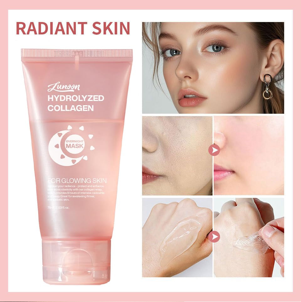Collagen Night Wrapping Mask, Tightens Skin and Reduces Sagging Overnight Hydration Collagen Face Mask.